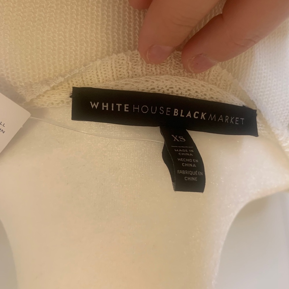 WHBM V-NECK EMBELLISHED PULLOVER SWEATER - Picture 9 of 10